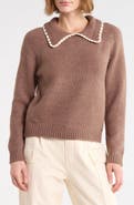 ELIE ELIE TAHARI Crochet Tipped Sweater