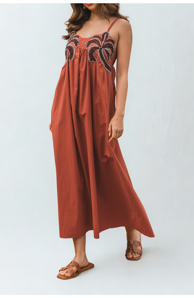 Label of Love Alice Embroidered Maxi Dress, Alternate, color, Cinnamon