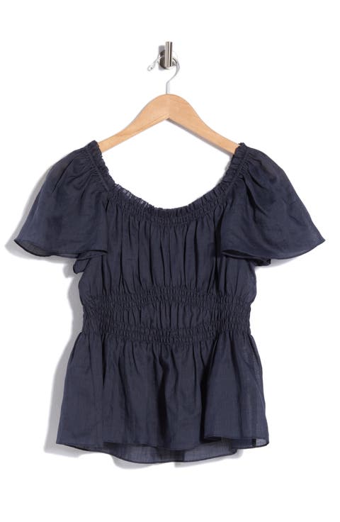 Anya Smocked Ramie Top