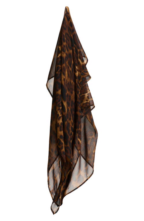 Naked Wardrobe Leopard Print Scarf In Gold