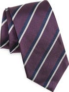 ZEGNA TIES Diagonal Stripe Jacquard Silk Tie