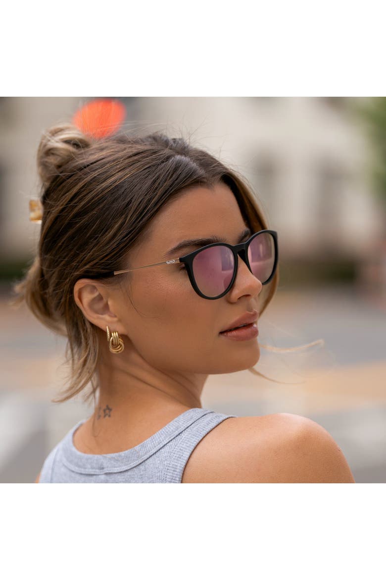 Drew - 55mm Round Polarized Sunglasses, Alternate, color, Blush Pink Black
