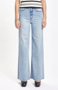 DAZE Far Out High Waist Raw Hem Wide Leg Jeans