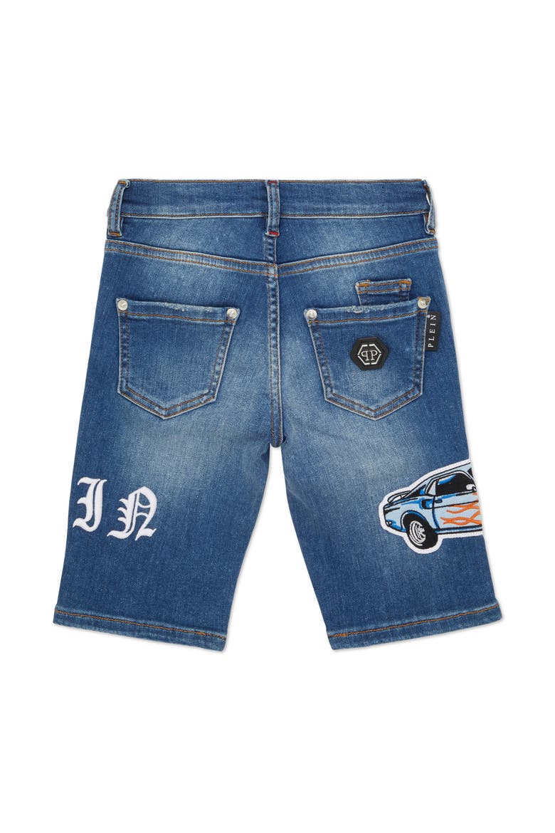 Denim Shorts Formentera Cars Racing Boy, Alternate, color, BlueShark