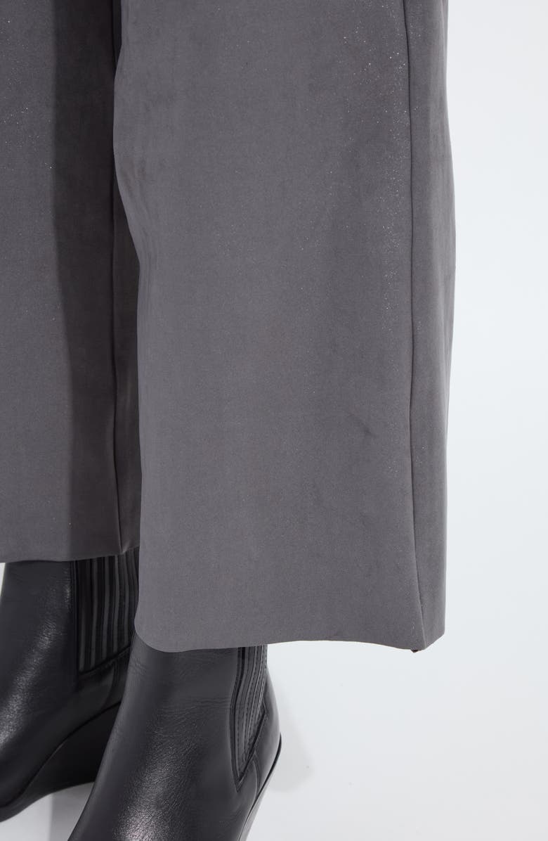 Lysse Amina Foil Wide Leg Crop Pants, Alternate, color, Liquid Charcoal