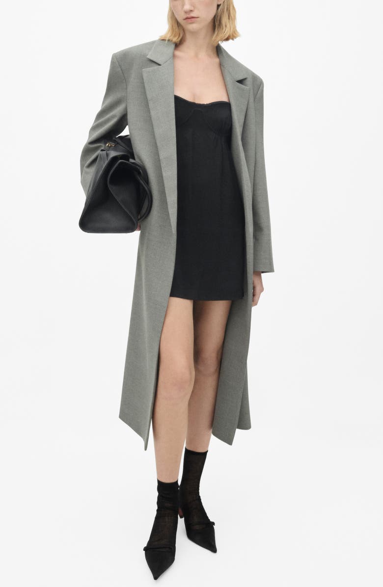 MANGO Satin Minidress, Alternate, color, Black