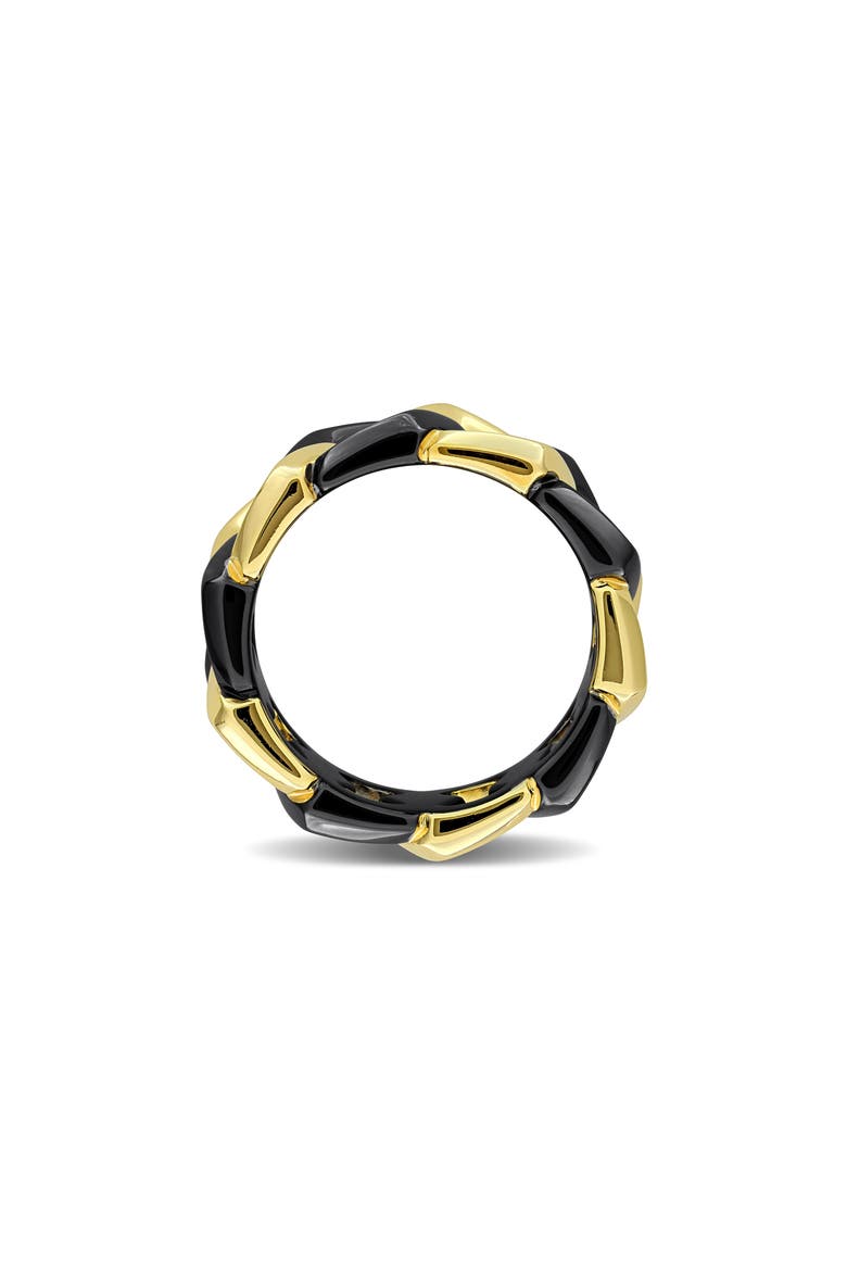 Men's Two-Tone Hexagon Link Eternity Ring, Alternate, color, BLACK