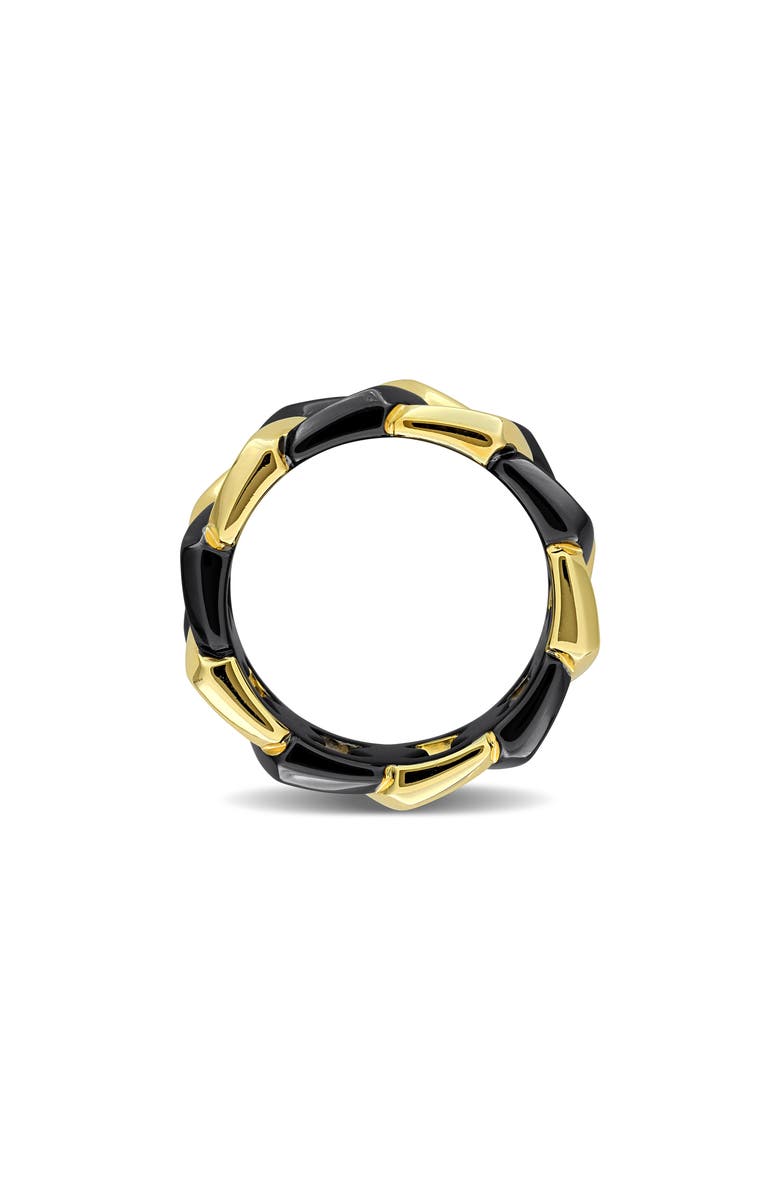 DELMAR Men's Two-Tone Hexagon Link Eternity Ring, Alternate, color, Black