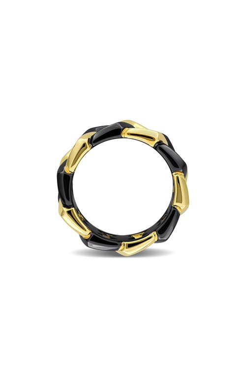 Delmar Two-tone Hexagon Link Eternity Ring In Black