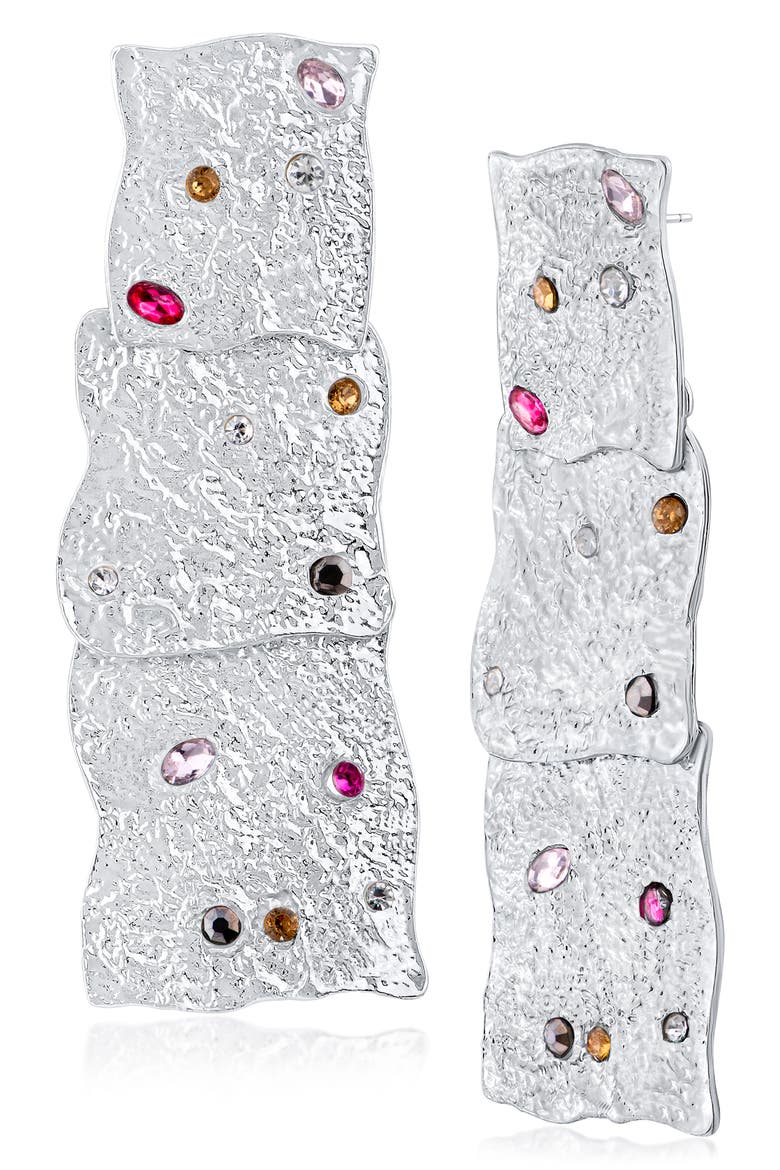 Multicolor Crystal Waterfall Statement Earrings (Nordstrom Exclusive), Main, color, MULTI/ SILVER