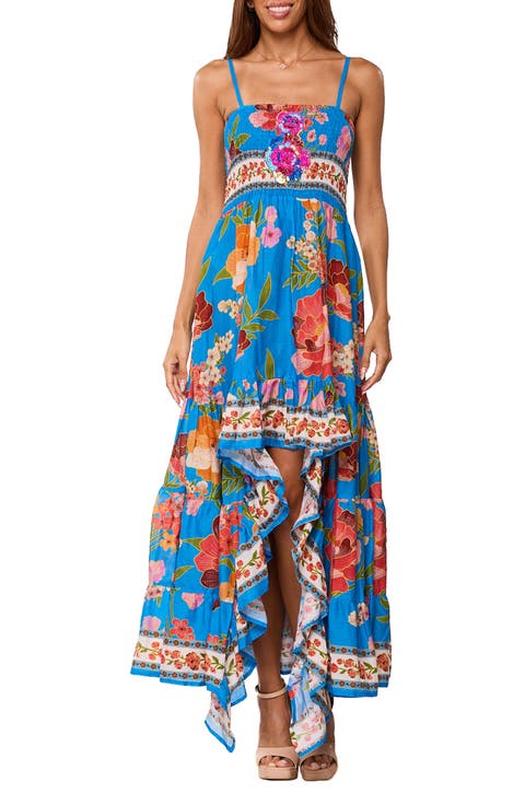 Floral High-Low Maxi Dress