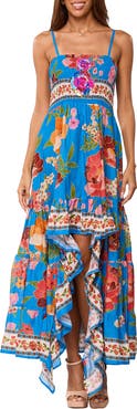 RANEES Floral High-Low Maxi Dress