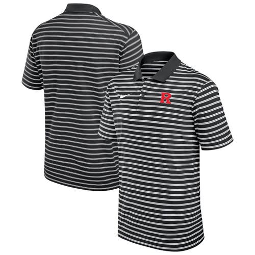 Nike Black Rutgers Scarlet Knights Victory Stripe Performance Polo In Black
