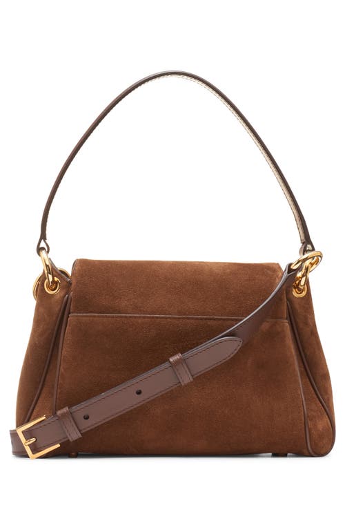 Tom Ford Small Tara Suede Shoulder Bag In Brown