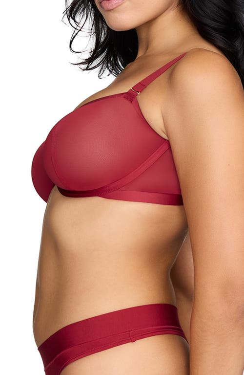Cuup The Balconette Mesh Underwire Bra In Scarlet