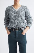 Eleventy V-Neck Cable Knit Sweater