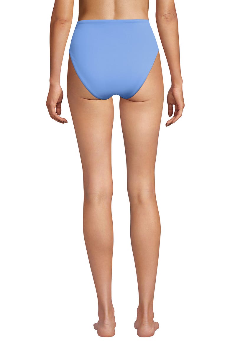 Tugless QuickDry High Waisted High Leg Bikini Bottoms, Alternate, color, Lake Blue