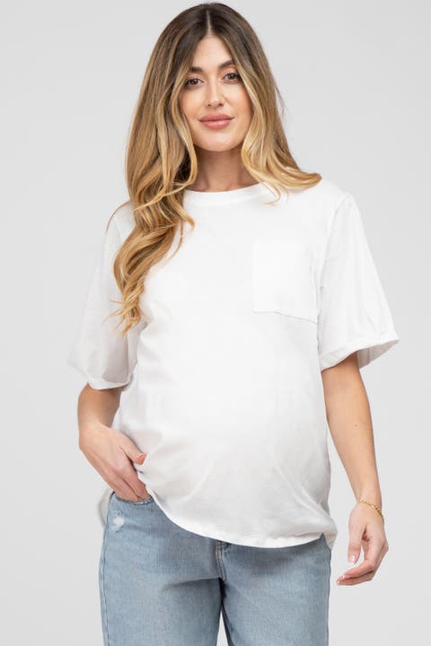 Oversized Pocket Front Short Sleeve Top