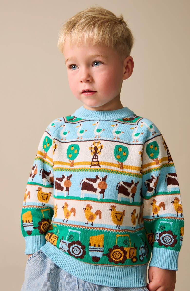 NEXT Kids' Farm Fair Isle Sweater, Alternate, color, Blue
