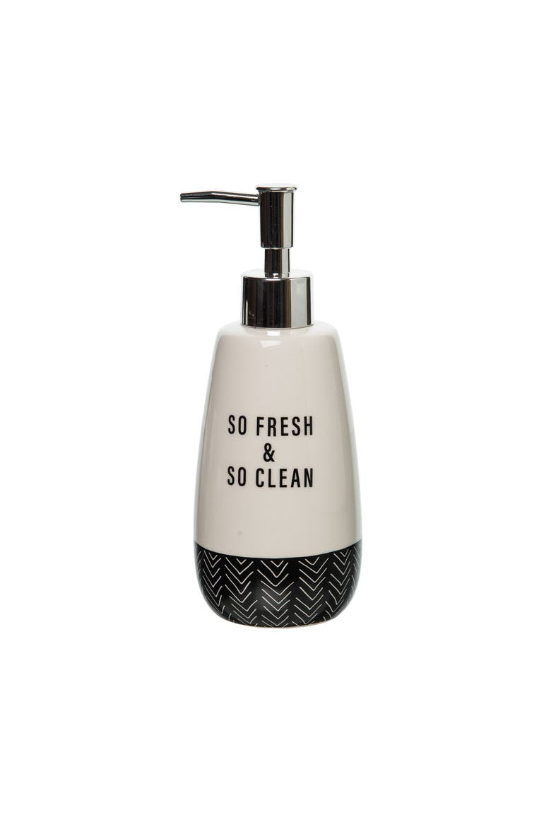 So Fresh & So Clean Soap Dispenser Ceramic White 12.5 oz, Main, color, White