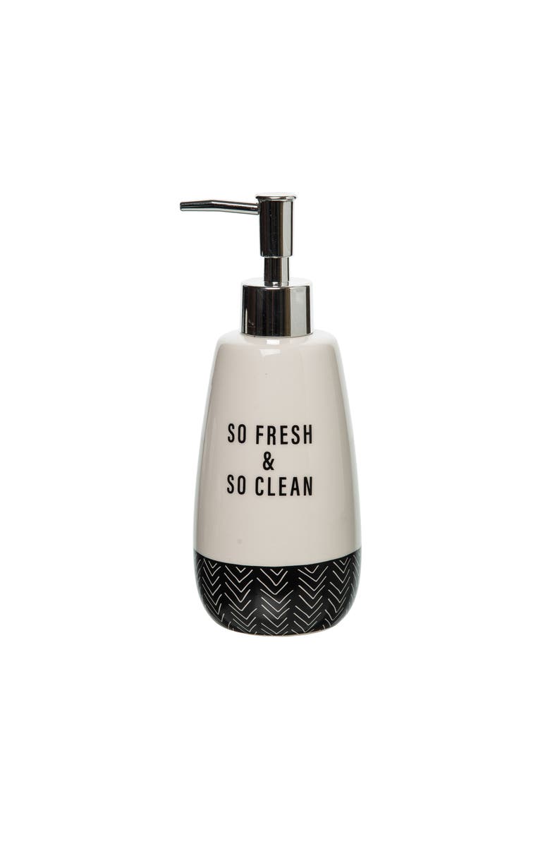 Totalee Gift So Fresh & So Clean Soap Dispenser Ceramic White 12.5 oz, Main, color, White