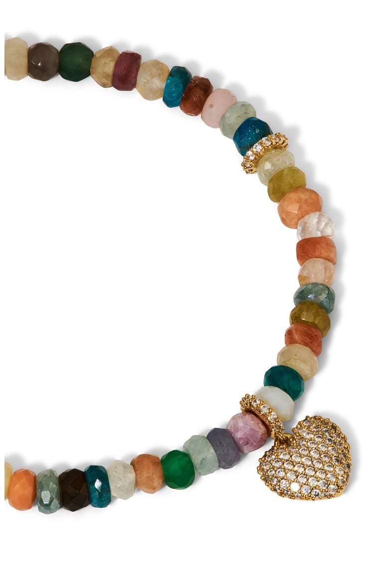 Beads of Paradise Cubic Zirconia Heart Slider Bracelet, Alternate, color, GOLD