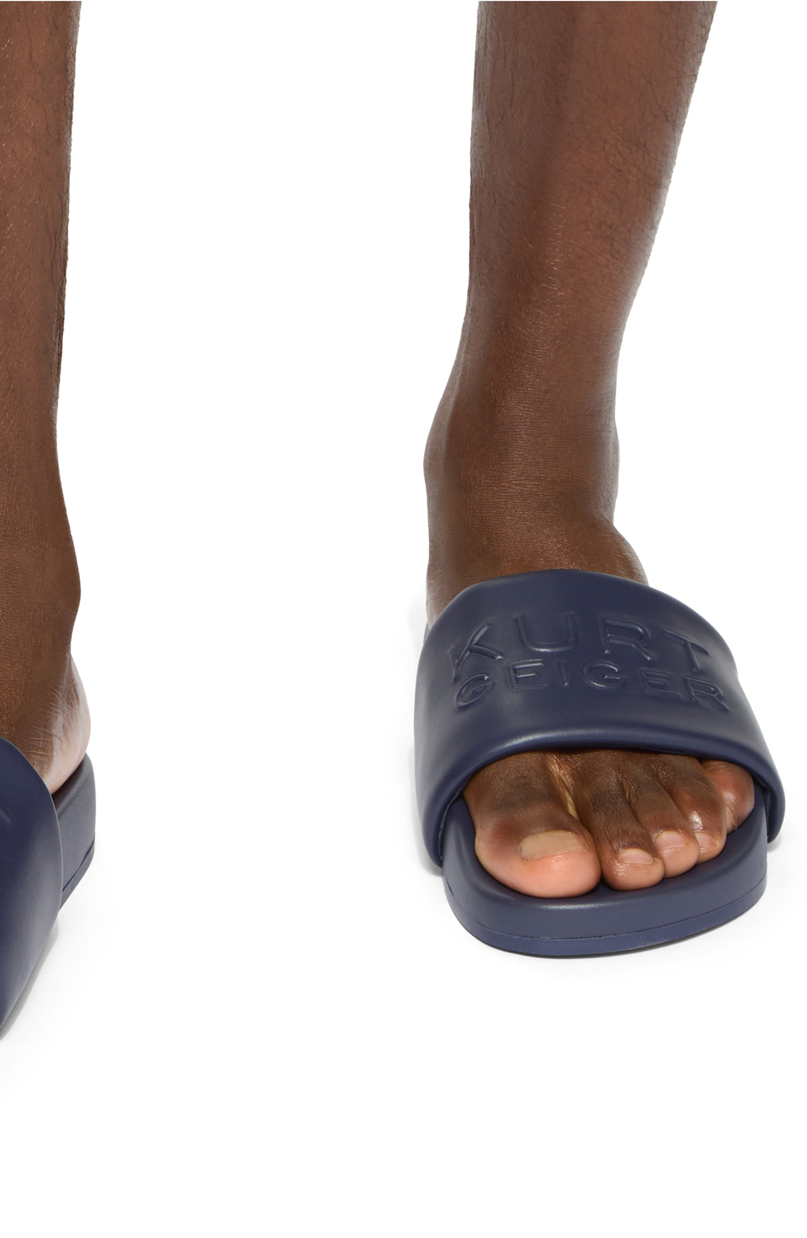 Stacked Slide Sandal, Alternate, color, NAVY