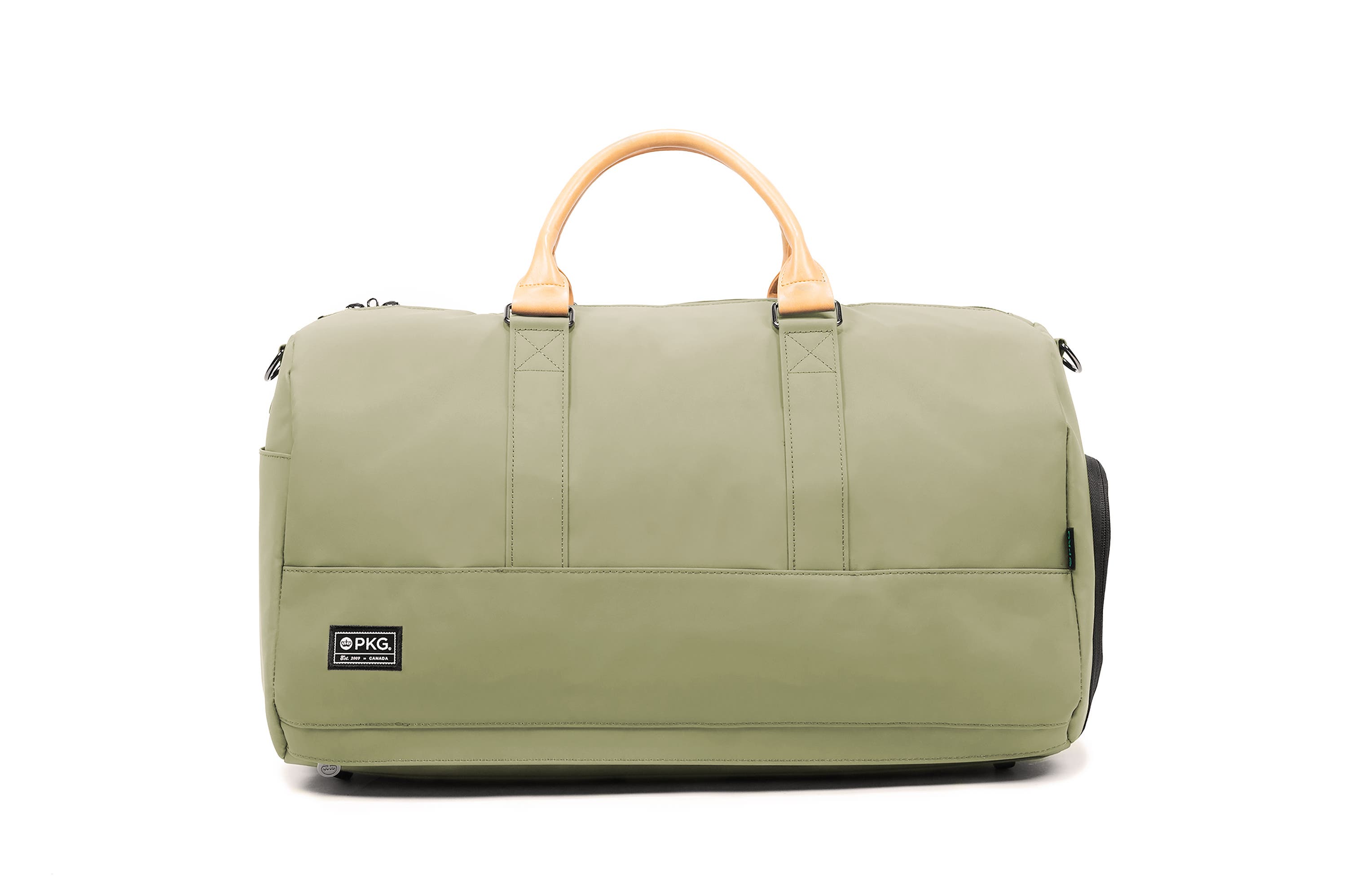 PKG Cottage Life Bishop 42L Recycled Duffel Bag, Main, color, Green/Light Tan