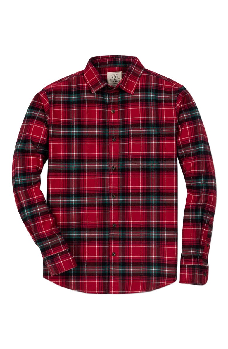 Hope & Henry Men's Organic Brushed Flannel Button Down Shirt, Alternate, color, 
