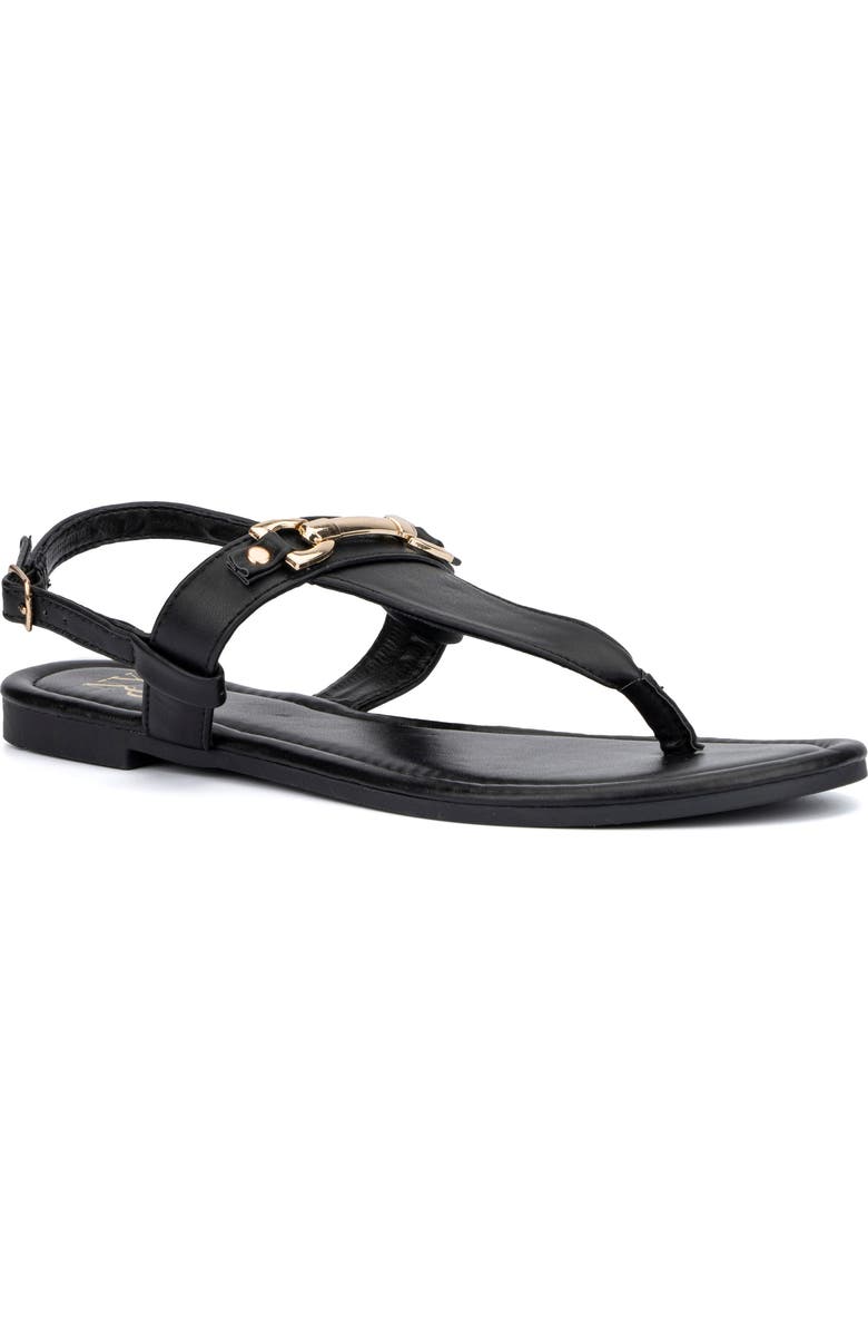 NEW YORK AND COMPANY Angelica Thong Sandal, Main, color, Black