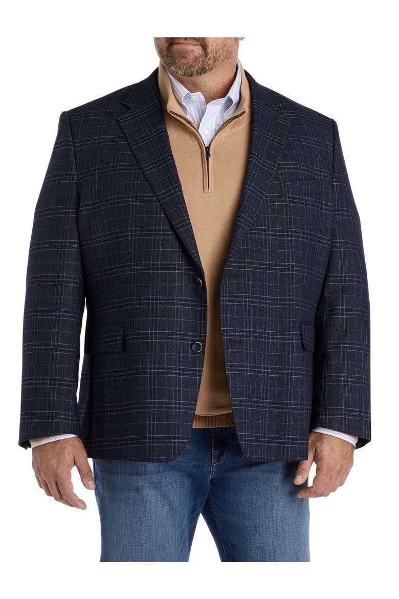 Big & Tall Patterned Sport Coat, Main, color, NAVY
