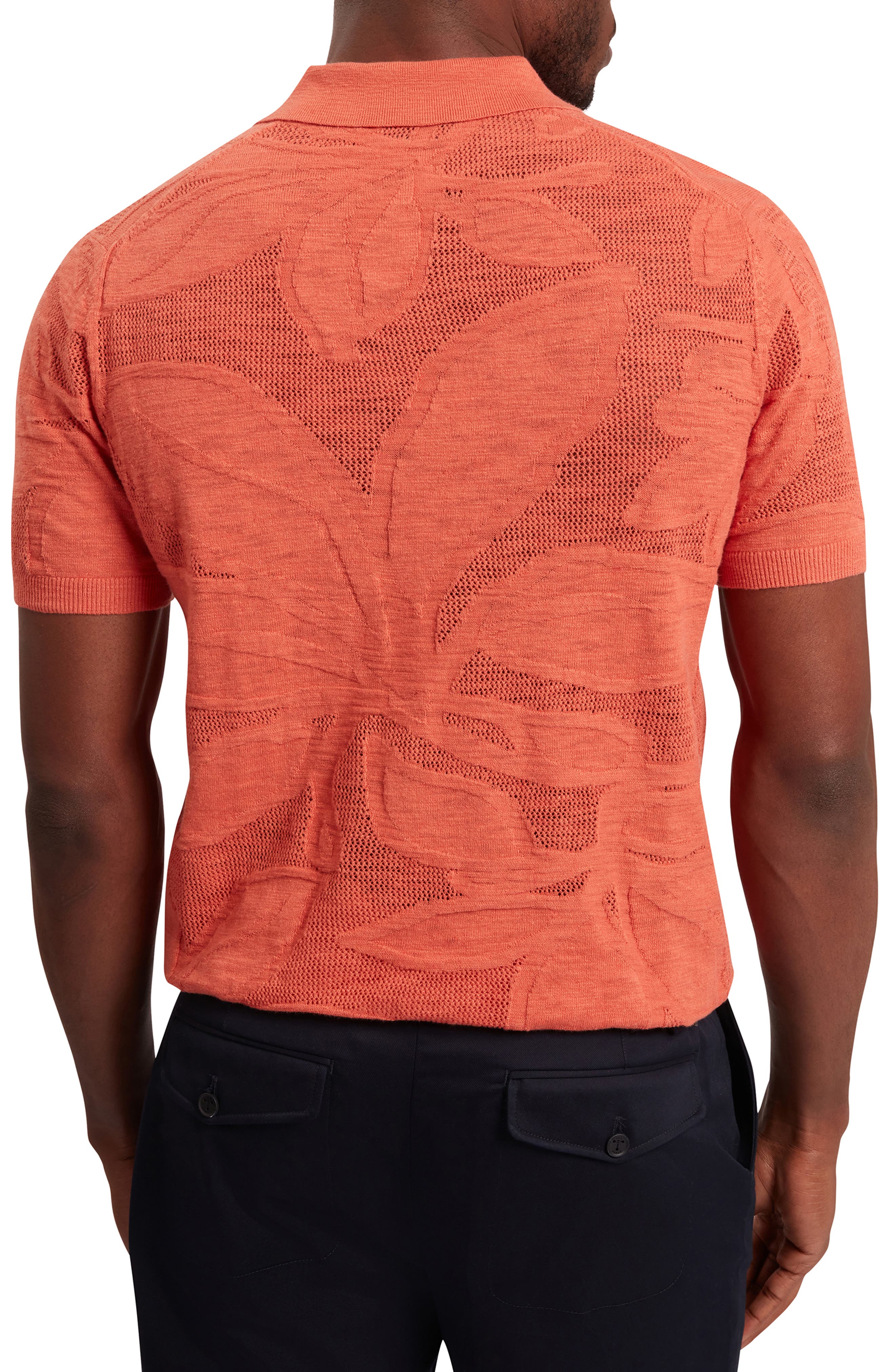 Sidraha Jacquard Knit Cotton & Linen Polo - image 2