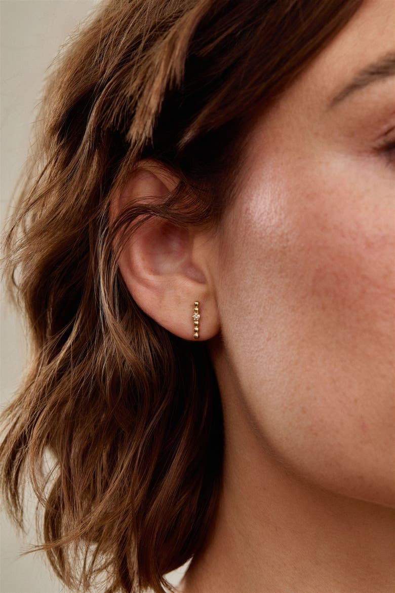 Valencia 14k Gold Diamond Studs, Alternate, color, Yellow Gold