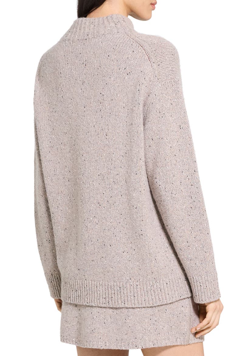 Tie Neck Wool Blend Sweater, Alternate, color, BEIGE MULTI