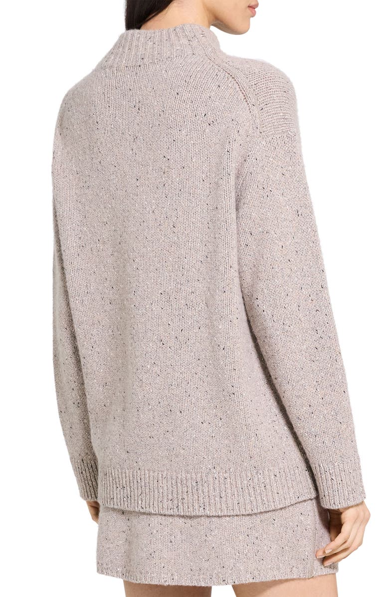 Theory Tie Neck Wool Blend Sweater, Alternate, color, Beige Multi