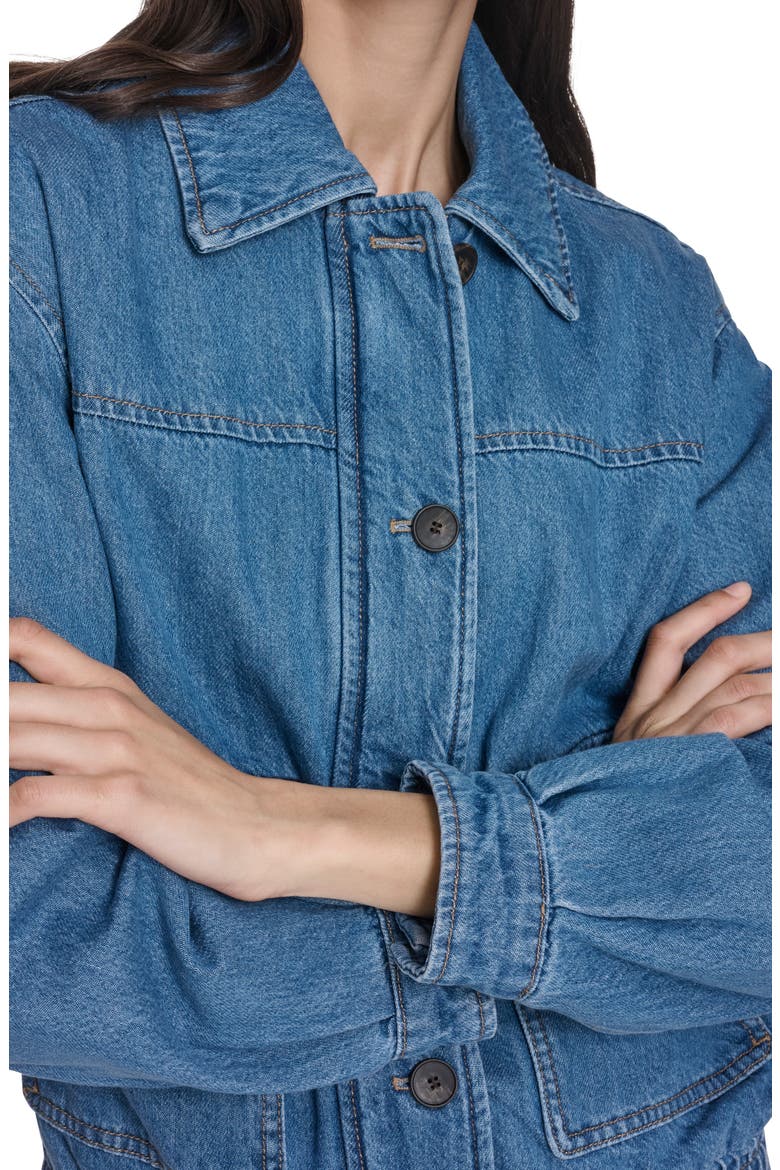 Laydown Denim Utility Jacket, Alternate, color, MEDIUM WASH DENIM