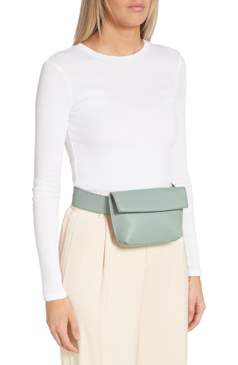 Yvonne Koné Yari Leather Belt Bag, Alternate, color, Minty