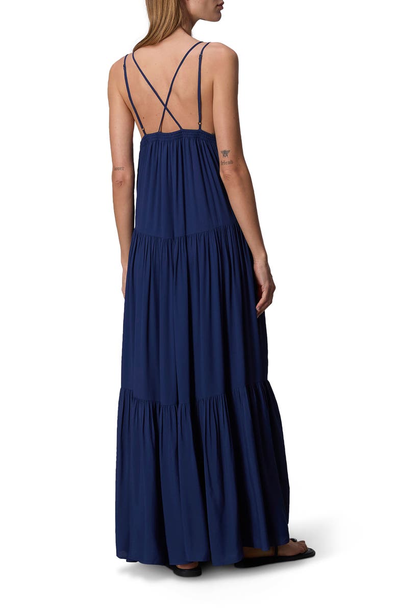 rag & bone Amanda Tiered Ruffle Maxi Dress, Alternate, color, Deep Blue