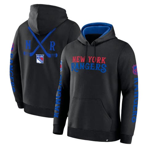 Men's Fanatics Black New York Rangers Big City Legacy Fleece Pullover Hoodie