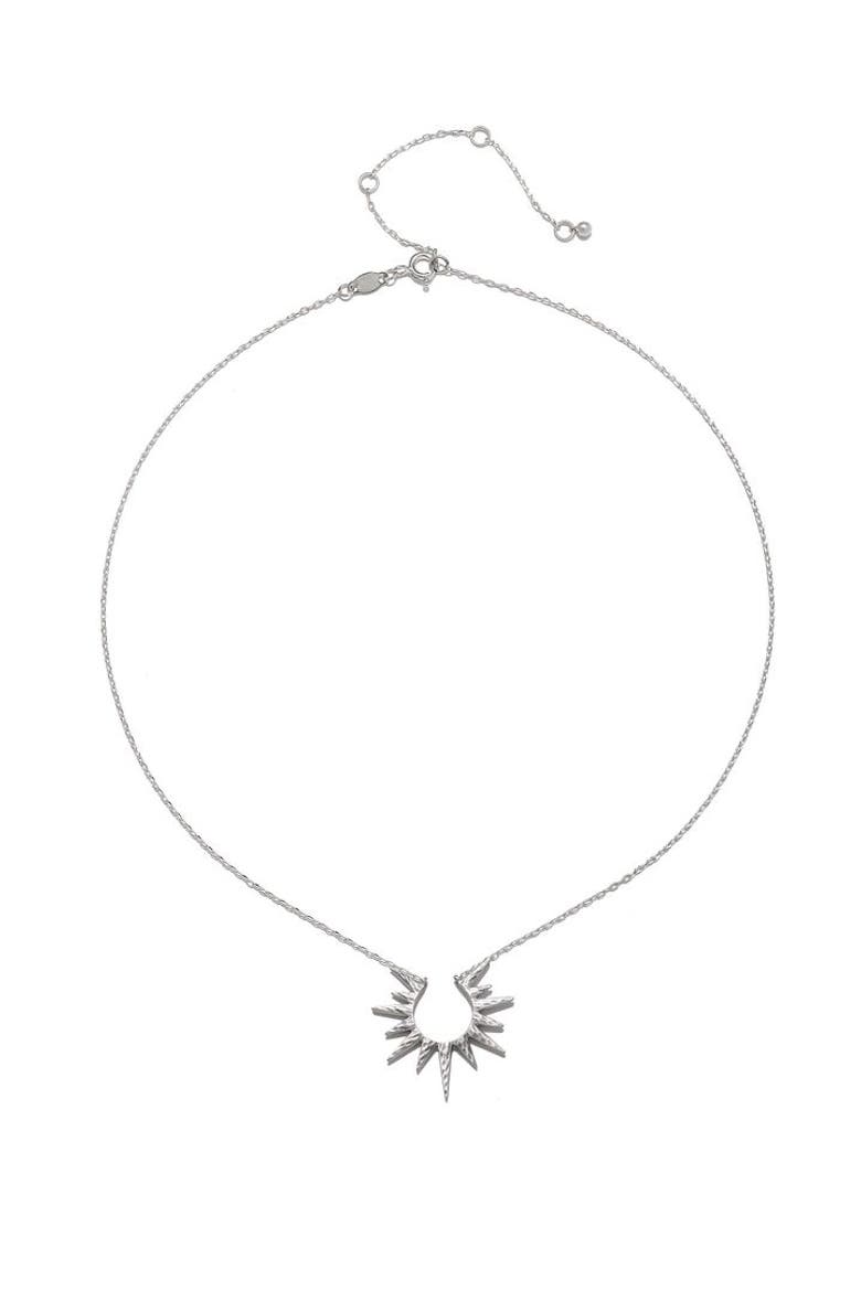 Incandescent Glow Silver Starburst Necklace, Alternate, color, Silver