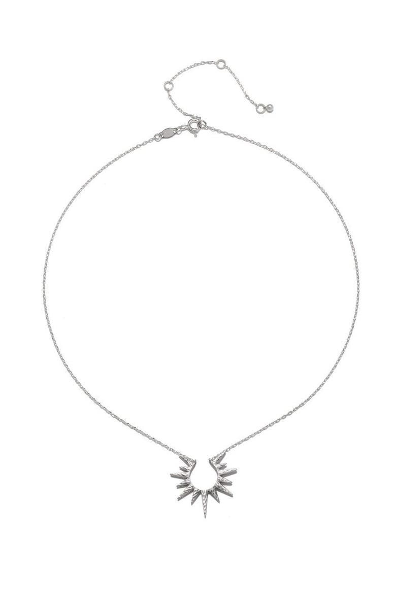 Satya Jewelry Incandescent Glow Silver Starburst Necklace, Alternate, color, Silver