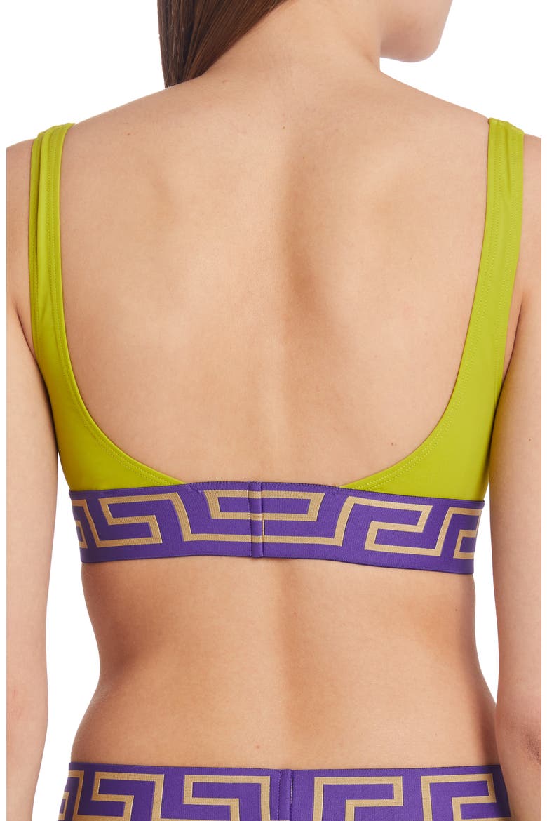 Greca Border Triangle Bikini Top, Alternate, color, PALE AVOCADO PURPLE