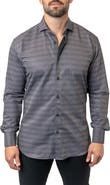 Maceoo Einstein Stretchchain 52 Black Contemporary Fit Button-Up Shirt