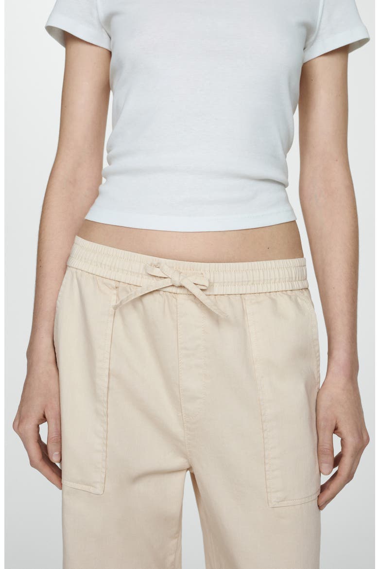 Pull-On Wide Leg Twill Pants, Alternate, color, OFF WHITE