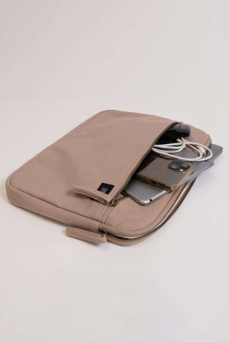 13-Inch Organic Cotton Laptop Sleeve, Alternate, color, Sand Dune