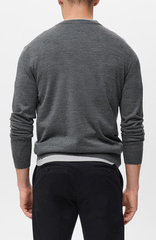 Mango Crewneck Wool Sweater In Gray