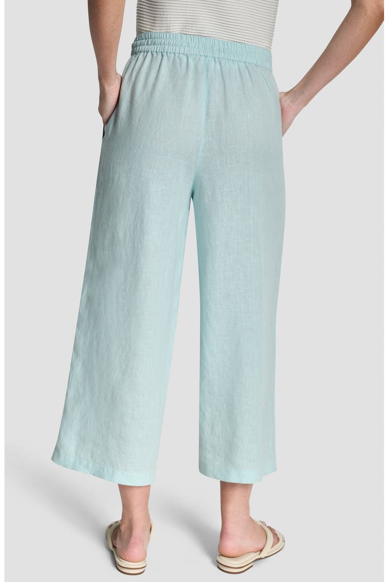 Drawstring Crop Linen Pants, Alternate, color, AQUA