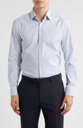 BOSS Hank Kent Slim Fit Check Performance Twill Dress Shirt