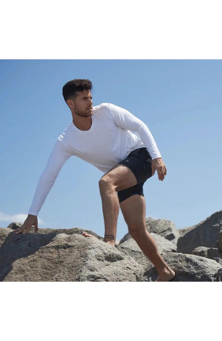 Le Club Resortwear Men's 6.25" Le Club 4-Way Stretch Swim Trunks - Eco-Friendly Comfort, Alternate, color, Black