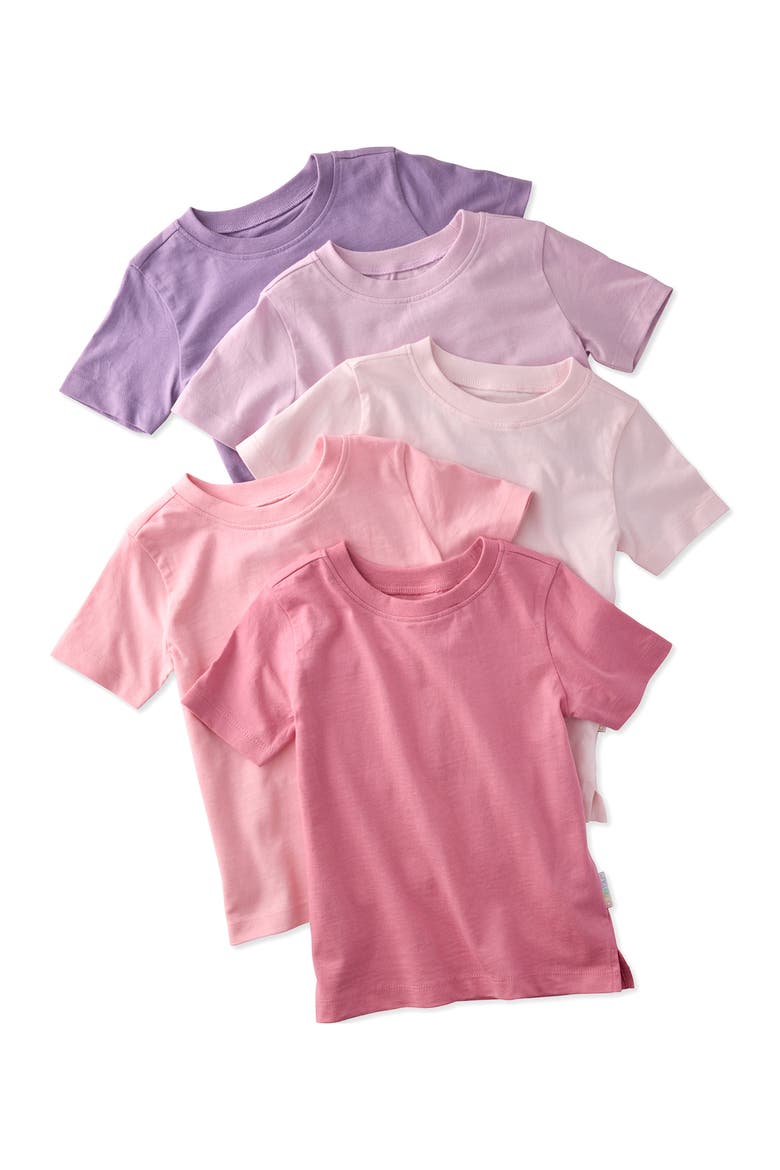 Kids' Taylor 5-Pack Assorted Organic Cotton T-Shirts, Main, color, PINK
